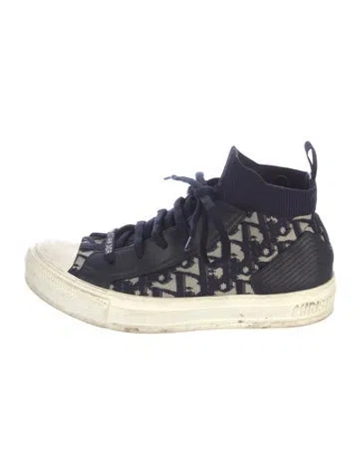 Pre-owned Dior Oblique Jacquard Canvas Sneakers In Neutral