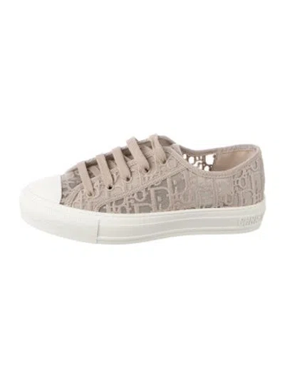 Pre-owned Dior Oblique Jacquard Canvas Sneakers In Neutral