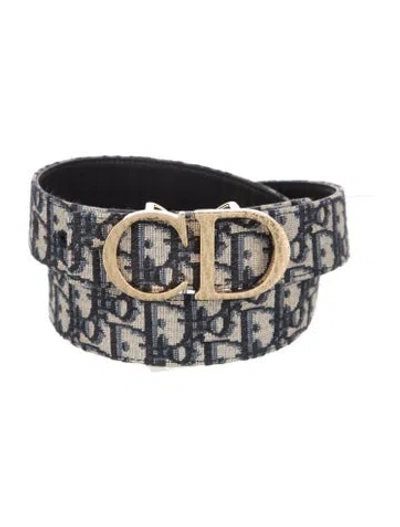 Pre-owned Dior Oblique Jacquard Canvas Waist Belt W/ Tags In Grey