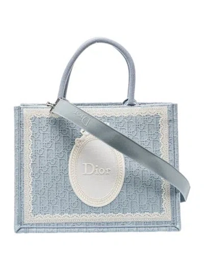 Pre-owned Dior Oblique Jacquard Amour Book Tote Medium 2026 In Blue