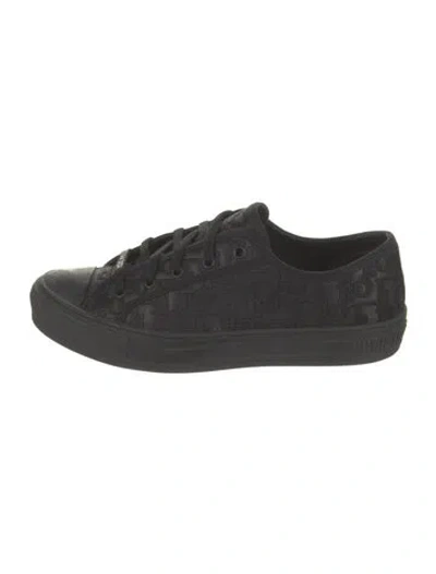 Pre-owned Dior Oblique Jacquard Embroidered Accent Sneakers In Black