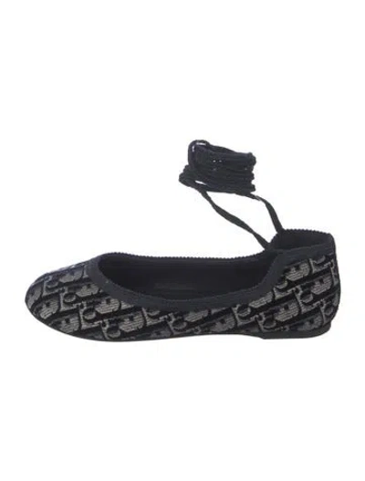 Pre-owned Dior Oblique Jacquard Jacquard Ballet Flats In Multicolor