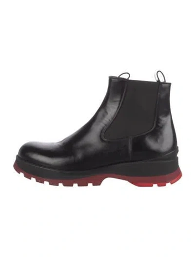 Pre-owned Dior Oblique Jacquard Leather Chelsea Boots In Black