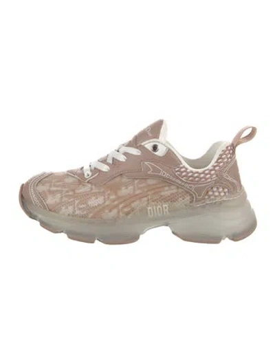Pre-owned Dior Oblique Jacquard Leather Sneakers In Neutral