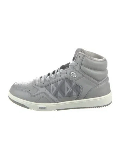 Pre-owned Dior Oblique Jacquard Leather Sneakers In White