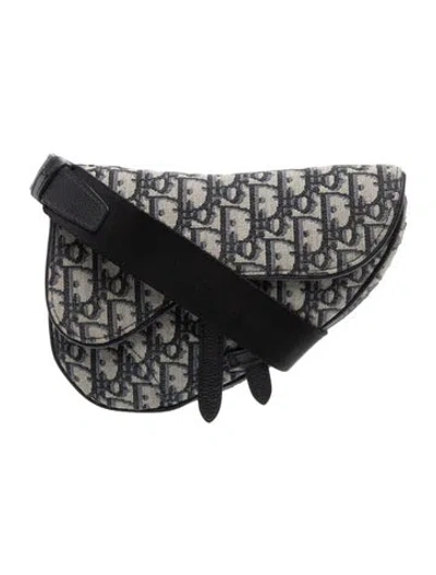 Pre-owned Dior Oblique Jacquard Oblique Saddle In Blue