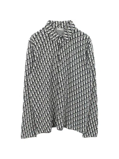 Pre-owned Dior Oblique Jacquard Overshirt In Black