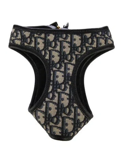 Pre-owned Dior Oblique Jacquard Pet Harness In Neutral