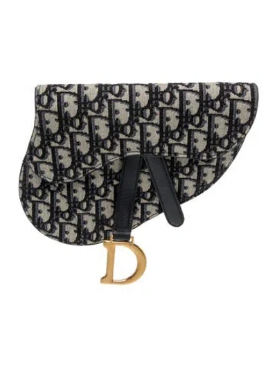 Pre-owned Dior Oblique Jacquard Saddle Belt Pouch In Multi