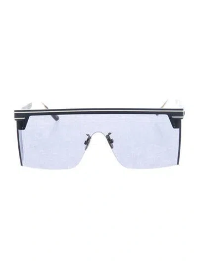Pre-owned Dior Oblique Jacquard Shield Sunglasses In Blue