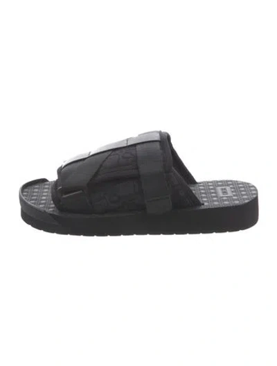 Pre-owned Dior Oblique Jacquard Slides In Black