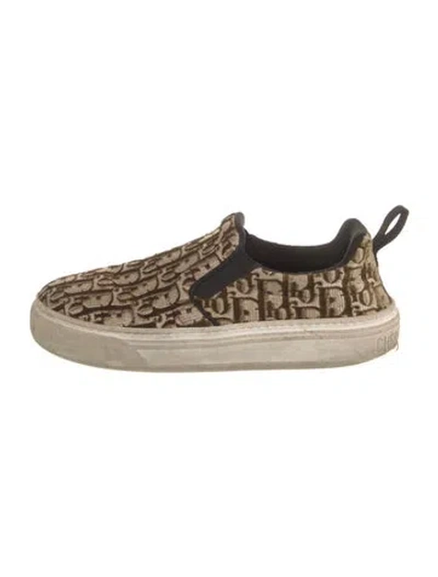 Pre-owned Dior Oblique Jacquard Velvet Espadrilles In Brown