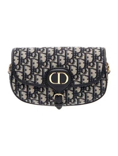 Pre-owned Dior Oblique Jacquard Vénus Pouch Micro In Blue