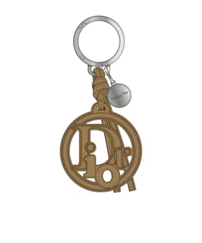 Dior Oblique Key Ring In Brown