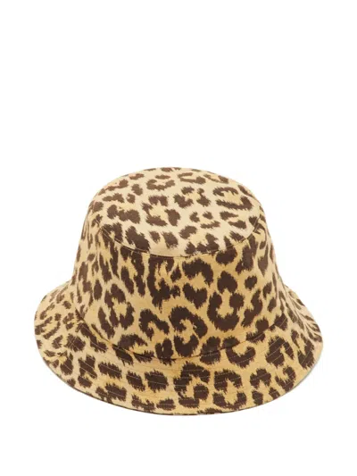 Pre-owned Dior Oblique Leopard-print Bucket Hat In Neutral