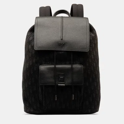 Pre-owned Dior Oblique Motion Backpack In Black