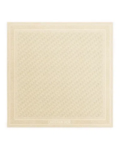 Dior Oblique Natte Shawl In Silver