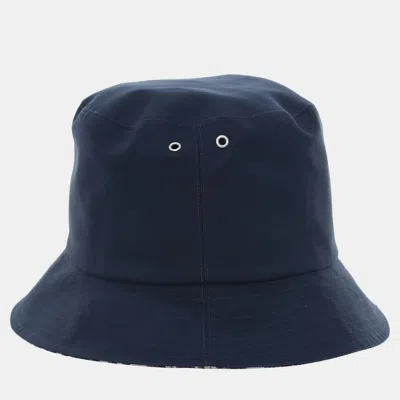 Pre-owned Dior Oblique Navy Blue Cotton Polyamide Polypropylene Bucket Hat