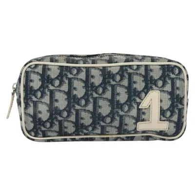 Pre-owned Dior Oblique Navy Canvas Clutch Bag () In Blue