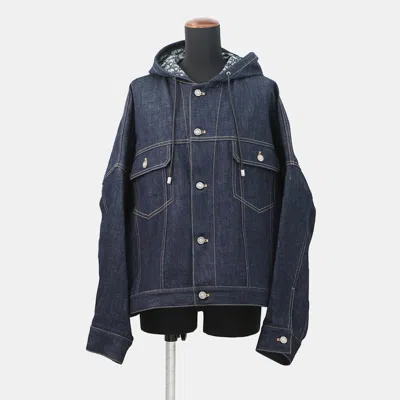 Pre-owned Dior Oblique Oversized Denim Jacket Size 40 Blue Cotton