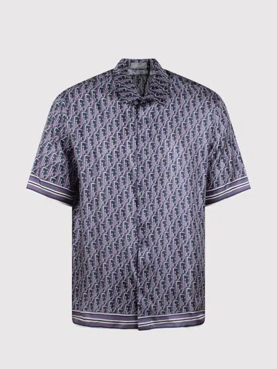 Dior Oblique Pixel Shirt In Blue