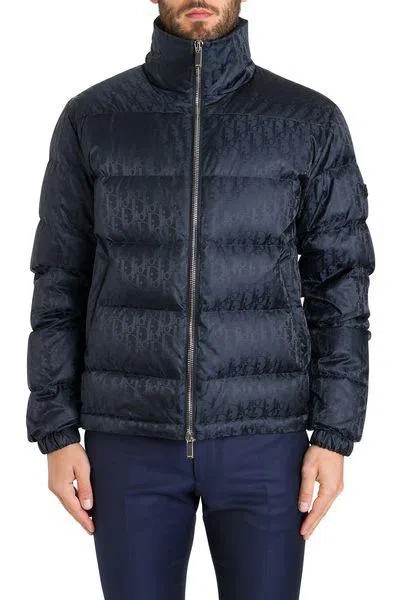 Dior Oblique Puffer Jacket In Black