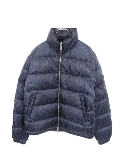 Pre-owned Dior Oblique Puffer Jacket In Blue