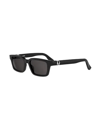 Dior Oblique Rectangular Sunglasses, 53mm In Black