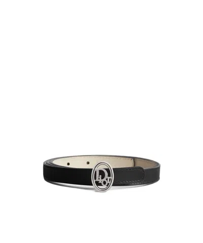 Dior Oblique Reversible Belt In Black