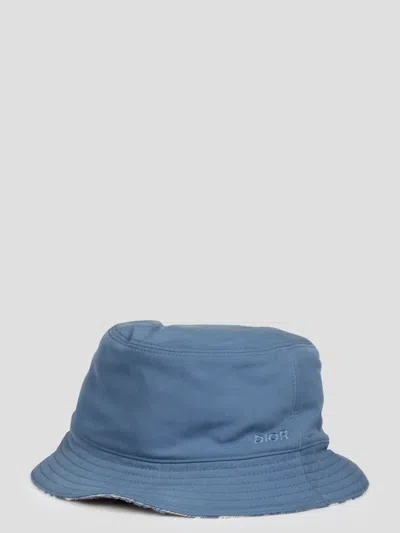 Dior Oblique Reversible Bucket In Blue