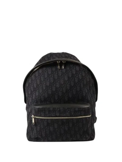 Pre-owned Dior Oblique Rider Backpack In Blue