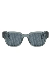 Dior Oblique S1f 53mm Square Sunglasses In Blue