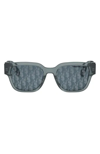 Dior Oblique S1f 53mm Square Sunglasses In Blue