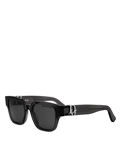 Dior Oblique S1i Square Sunglasses, 53mm In Black/gray Solid