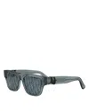 Dior Oblique S2i 52mm Rectangular Sunglasses In Blue/blue Mirrored Solid