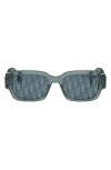 Dior Oblique S2i 52mm Rectangular Sunglasses In Green