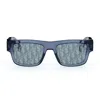 Dior Oblique S3i 52mm Mirrored Rectangular Sunglasses In Blue