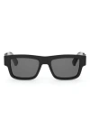 Dior Oblique S3i 52mm Rectangular Sunglasses In Black