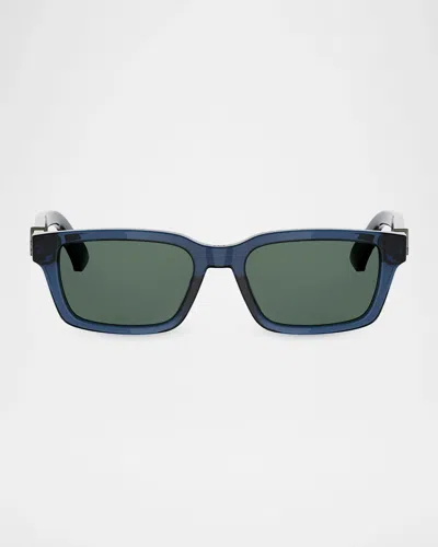 Dior Oblique S5i 53mm Rectangular Sunglasses In Blueother
