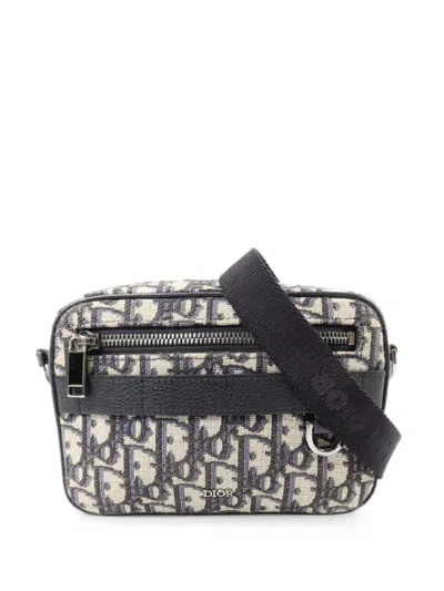 Pre-owned Dior Oblique Safari Mini Shoulder Bag In Neutrals