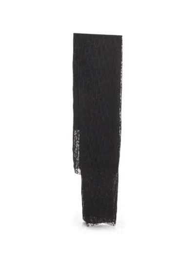 Pre-owned Dior Oblique Scarf In Black