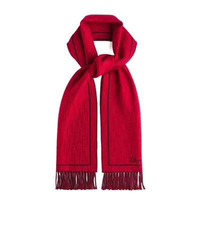 Dior Oblique Scarf In Red