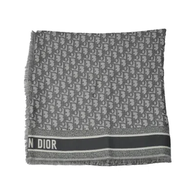 Dior Oblique Shawl Scarf Black And Gray