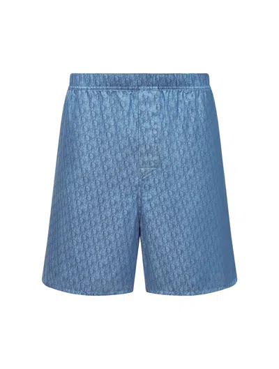 Dior Oblique Shorts In Blue