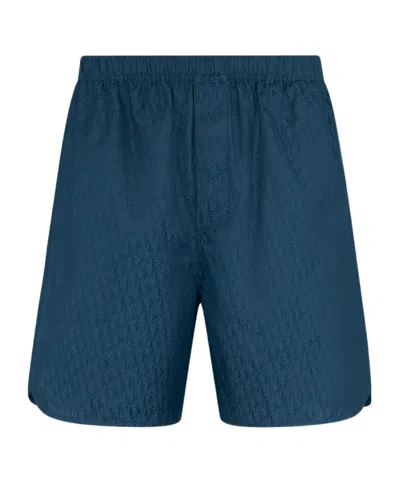 Dior Oblique Shorts In Dark Blue
