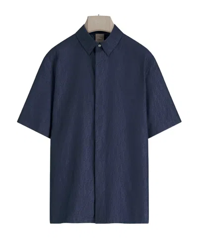 Dior Oblique Short-sleeved Shirt In Blue