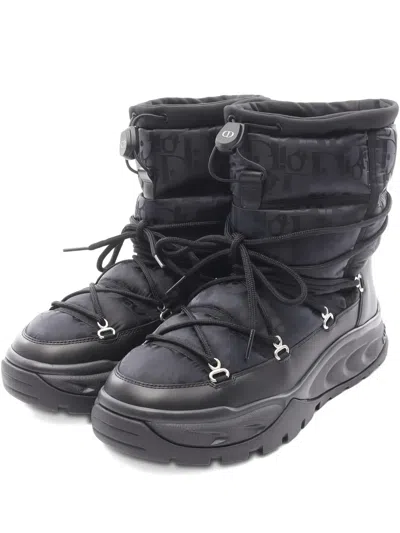 Pre-owned Dior Oblique Snow Boots In Blue