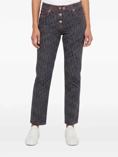 Pre-owned Dior Oblique Straight-leg Jeans In Blue
