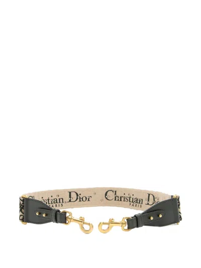 Pre-owned Dior Oblique Studded Bag Strap In Neutral