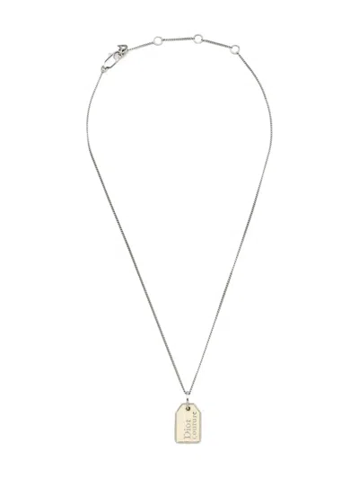 Pre-owned Dior Oblique Tag Necklace